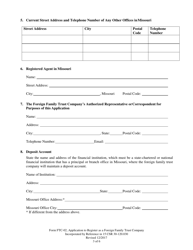 Form FTC-02 Application to Register as a Foreign Family Trust Company - Missouri, Page 3