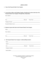Form FTC-01 Application to Register as a Family Trust Company - Missouri, Page 2