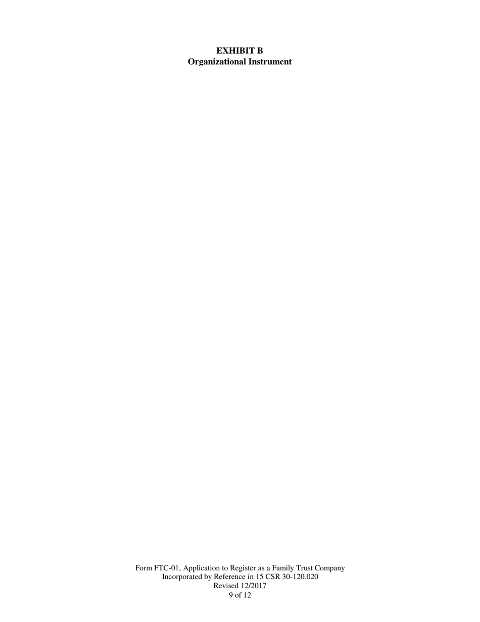 Form FTC-01 Application to Register as a Family Trust Company - Missouri, Page 9