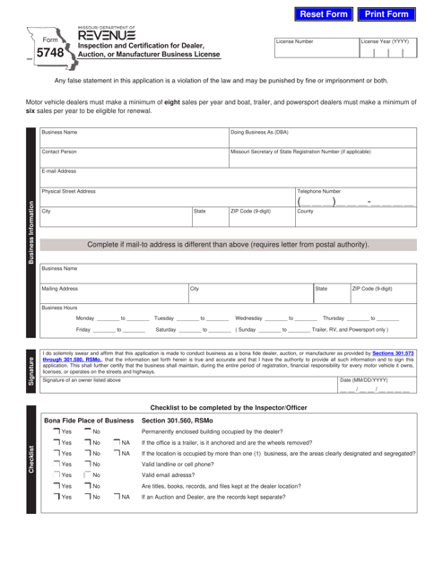 Form 5748  Printable Pdf