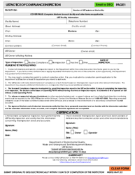Document preview: Page 1 Ust Notice of Compliance Inspection - Montana