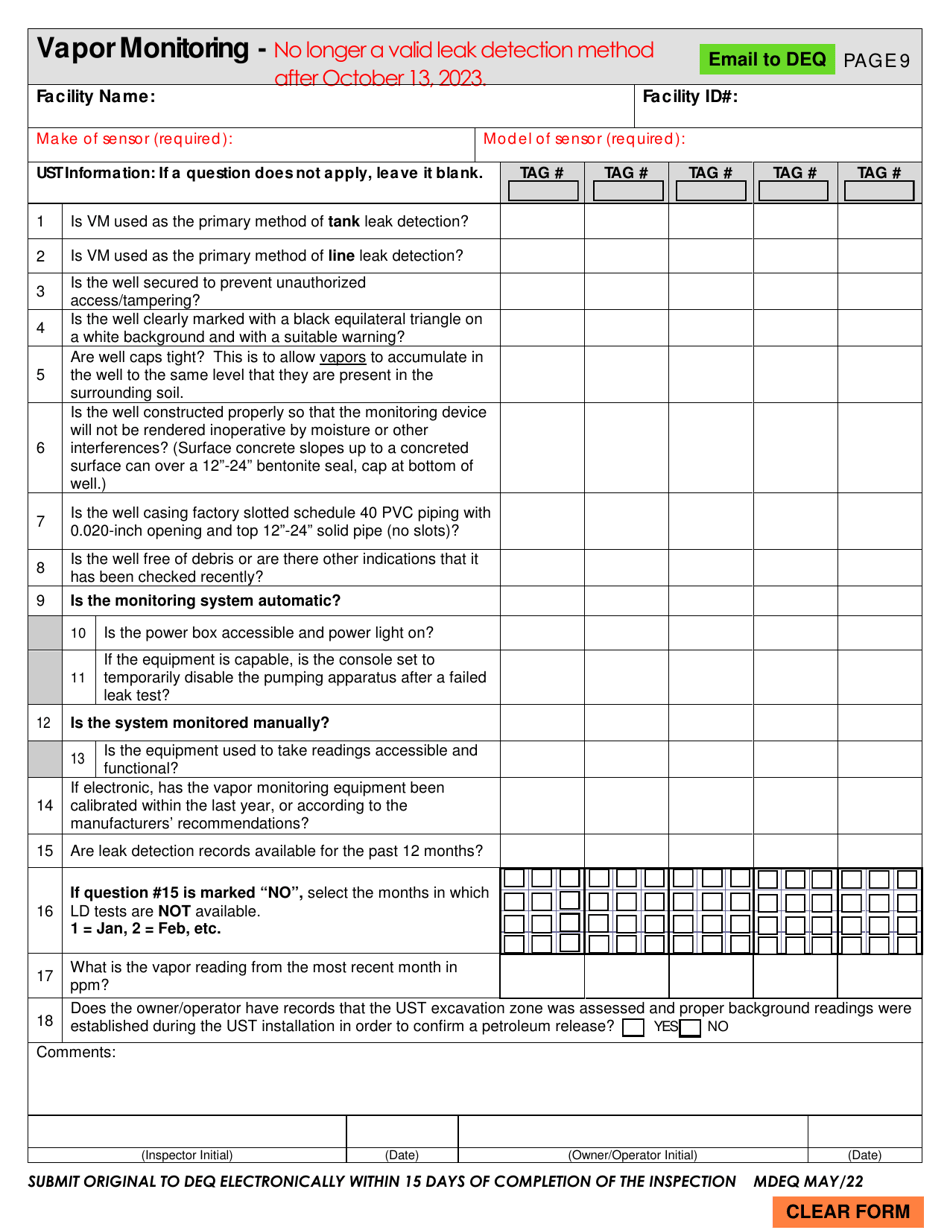 Page 9 Vapor Monitoring - Montana, Page 1