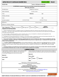Document preview: Ust Compliance Inspection Form for up to 5 Tanks - Montana