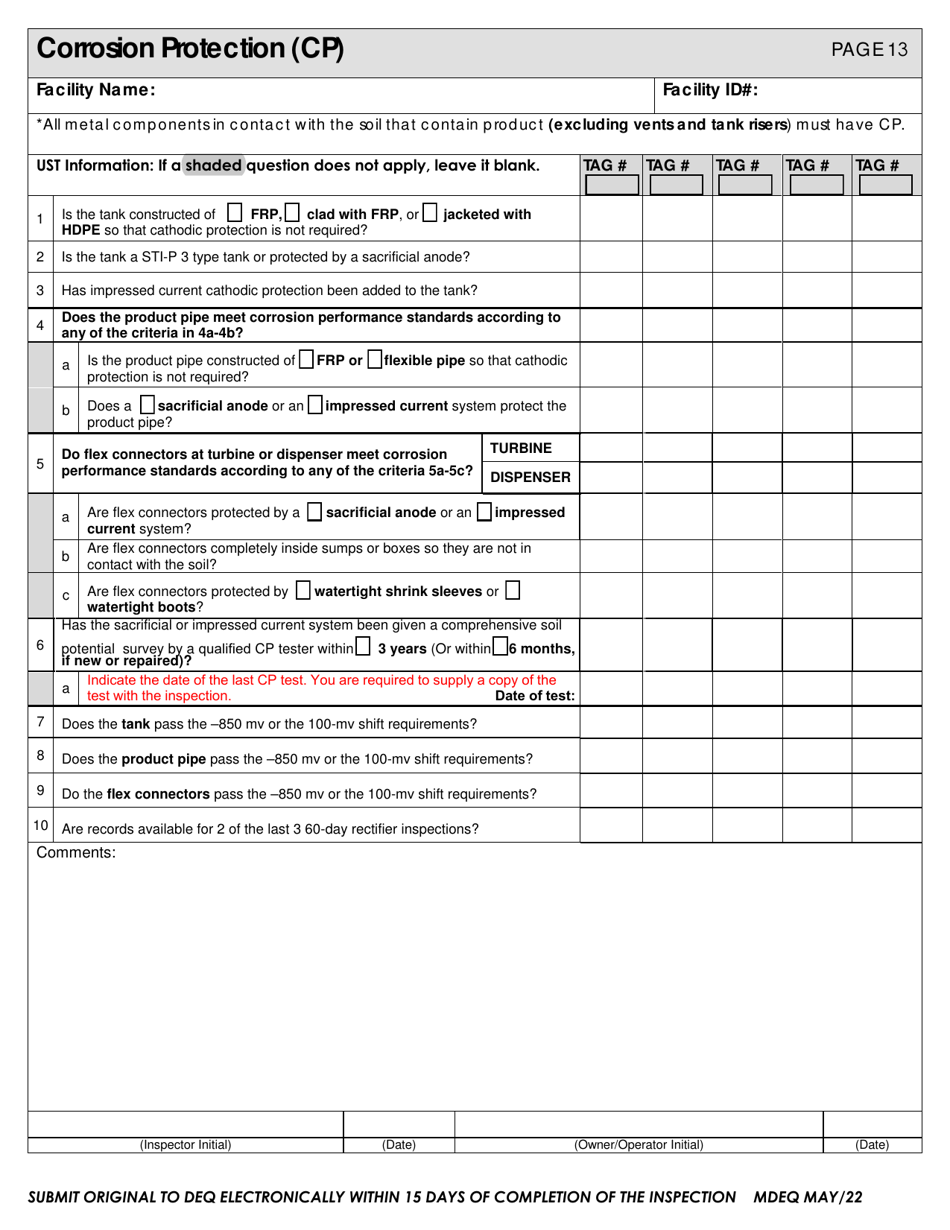 Montana Ust Compliance Inspection Form for up to 10 Tanks - Fill Out ...