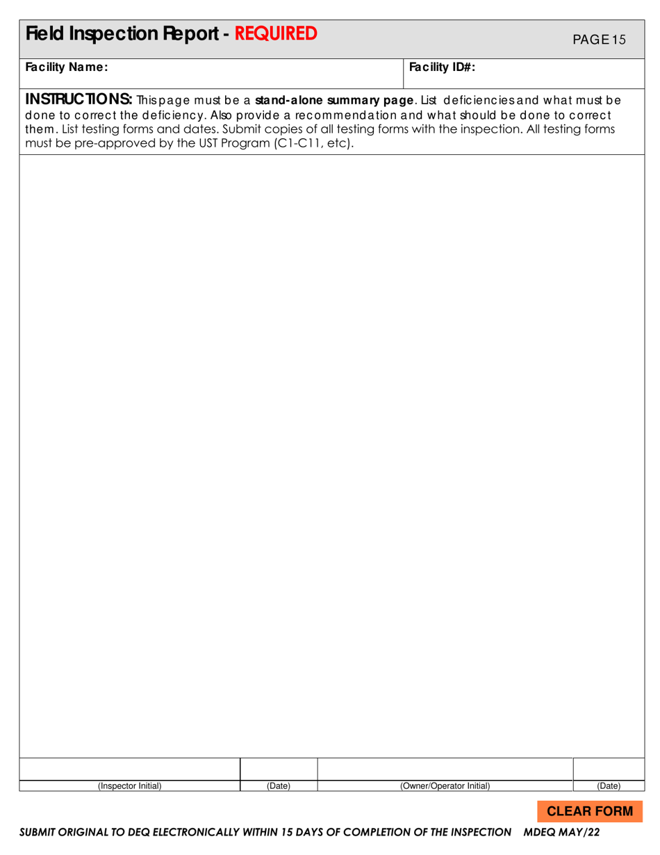 Ust Compliance Inspection Form for up to 10 Tanks - Montana, Page 25