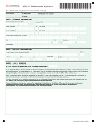 Document preview: Form ASD-107 Benefit Appeal Application - Washington, D.C.