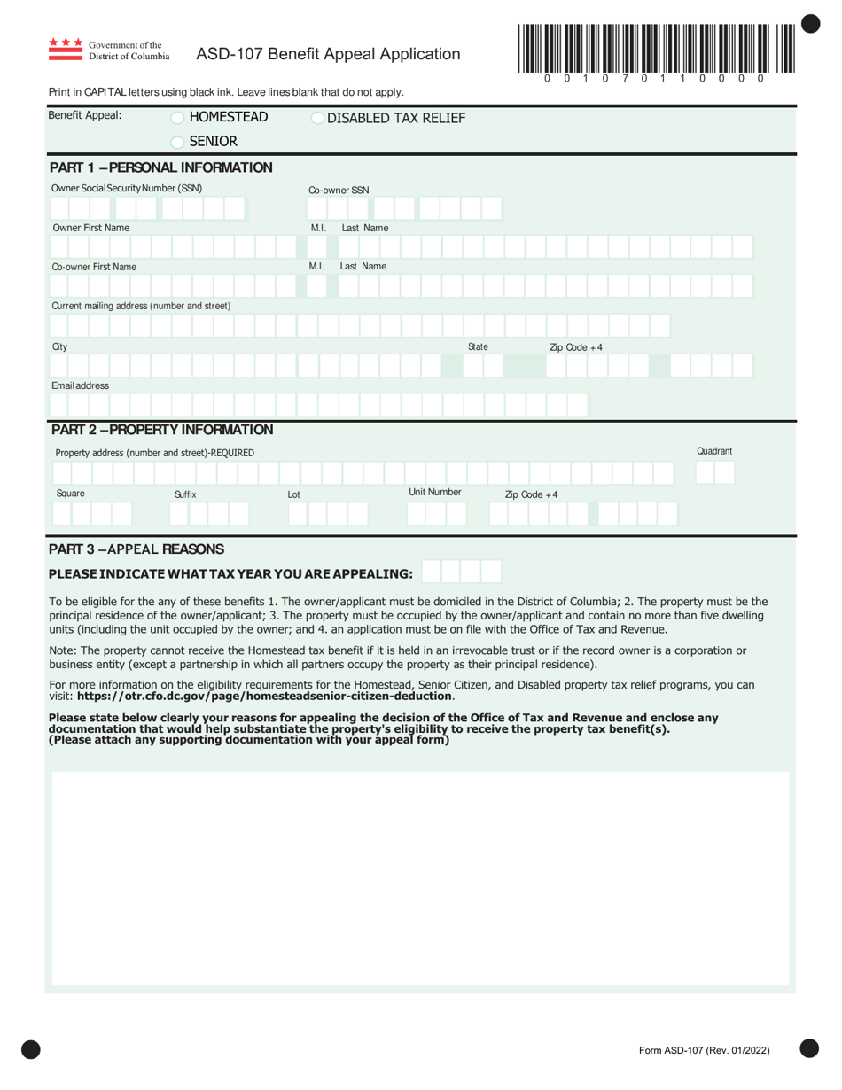 Form ASD-107 - Fill Out, Sign Online and Download Printable PDF ...