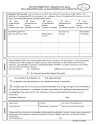 Retiree Optional Life Insurance and Dependent Life Insurance Enrollment Form - West Virginia, Page 2