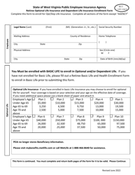 Document preview: Retiree Optional Life Insurance and Dependent Life Insurance Enrollment Form - West Virginia