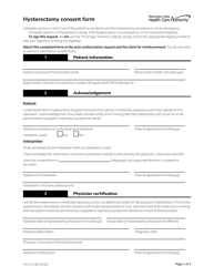 Form HCA13-365 Hysterectomy Consent Form - Washington