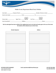 Neighborhood Block Party Application - City of Fort Worth, Texas, Page 4