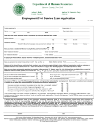 Employment/Civil Service Exam Application - Monroe County, New York