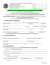 Application for a Permit to Operate a Seasonal Farmer&#039;s Market - Monroe County, New York