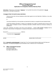 Application for Immigration Defense Attorney Panel - County of San Diego, California, Page 8