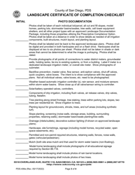 Form PDS-406E Landscape Certificate of Completion Checklist - County Landscape Architect (Email Submittal) - County of San Diego, California, Page 3