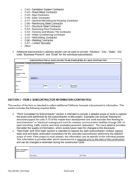 Instructions for Form PDS-294 Building Permit &amp; Right-Of-Way Permit Subcontractor Disclosure - County of San Diego, California, Page 4