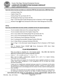 Form PDS-404C Landscape Documentation Package Checklist - County Landscape Architect (Counter Submittal) - County of San Diego, California, Page 2