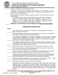 Form PDS-404C Landscape Documentation Package Checklist - County Landscape Architect (Counter Submittal) - County of San Diego, California, Page 3