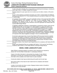 Form PDS-404C Landscape Documentation Package Checklist - County Landscape Architect (Counter Submittal) - County of San Diego, California, Page 4