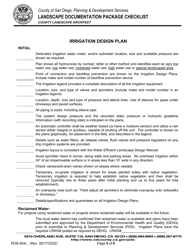 Form PDS-404C Landscape Documentation Package Checklist - County Landscape Architect (Counter Submittal) - County of San Diego, California, Page 5