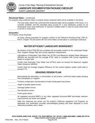 Form PDS-404C Landscape Documentation Package Checklist - County Landscape Architect (Counter Submittal) - County of San Diego, California, Page 6