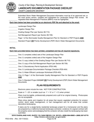 Form PDS-404E Landscape Documentation Package Checklist - County Landscape Architect (Email Submittal) - County of San Diego, California, Page 2