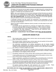 Form PDS-404E Landscape Documentation Package Checklist - County Landscape Architect (Email Submittal) - County of San Diego, California, Page 3