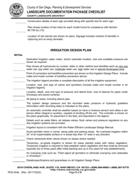 Form PDS-404E Landscape Documentation Package Checklist - County Landscape Architect (Email Submittal) - County of San Diego, California, Page 5