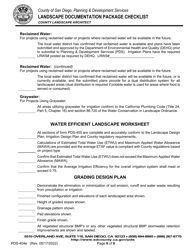 Form PDS-404E Landscape Documentation Package Checklist - County Landscape Architect (Email Submittal) - County of San Diego, California, Page 6