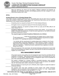 Form PDS-404E Landscape Documentation Package Checklist - County Landscape Architect (Email Submittal) - County of San Diego, California, Page 7