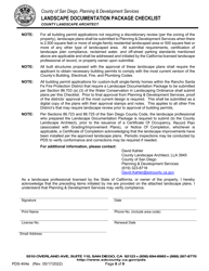 Form PDS-404E Landscape Documentation Package Checklist - County Landscape Architect (Email Submittal) - County of San Diego, California, Page 8