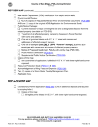 Form PDS-491 Tentative Map Application Checklist for Time Extensions and Revised Maps - County of San Diego, California, Page 2