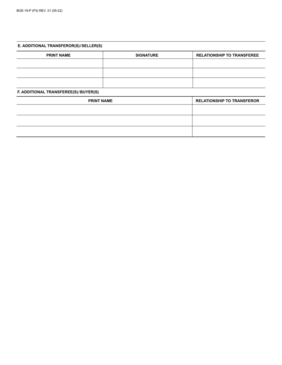 Form BOE-19-P Claim for Reassessment Exclusion for Transfer Between Parent and Child Occurring on or After February 16, 2021 - County of Riverside, California, Page 3