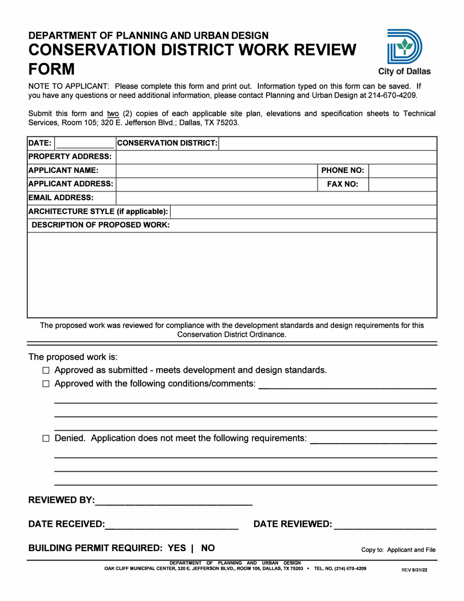 Conservation District Work Review Form - City of Dallas, Texas, Page 4