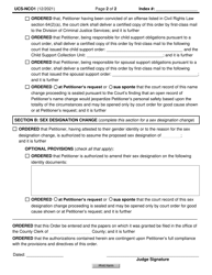 Form UCS-NCO1 Order Granting Name Change and/or Sex Designation Change for Individual Adult (Person 18 or Over) - New York, Page 2