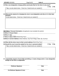Form UCS-NC2 Name Change and/or Sex Designation Change Petition for Individual Minor (Person Under 18) - New York, Page 3