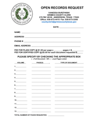 Document preview: Open Records Request - Grimes County, Texas