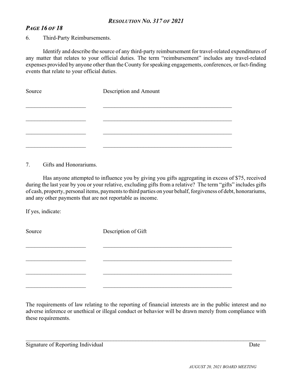 Form F-100 Appendix B Annual Statement of Financial Disclosure - Warren County, New York, Page 4