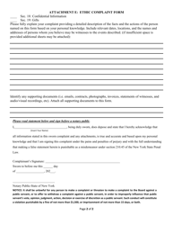 Attachment E Ethics Violation Complaint Form - Warren County, New York, Page 2