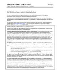 Hiring CalPERS Annuitants Administrative Policy and Procedure - City of Manteca, California, Page 4