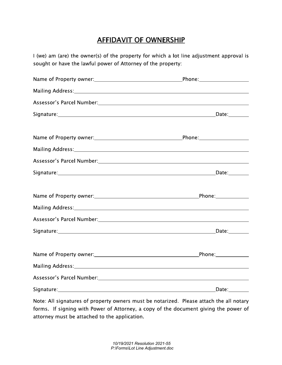 Application for Lot Line Adjustment - City of San Juan Bautista, California, Page 4