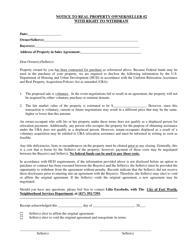 Document preview: Notice to Real Property Owner/Seller #2 With Right to Withdraw - City of Fort Worth, Texas