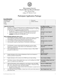 Participant Application Package - Felony Mental Health Docket - 26th District - Williamson County, Texas