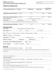 Participant Application Package - Felony Mental Health Docket - 26th District - Williamson County, Texas, Page 2