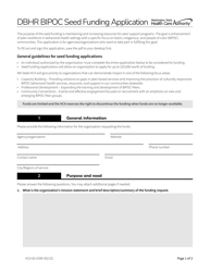 Document preview: Form HCA82-0399 Dbhr Bipoc Seed Funding Application - Washington