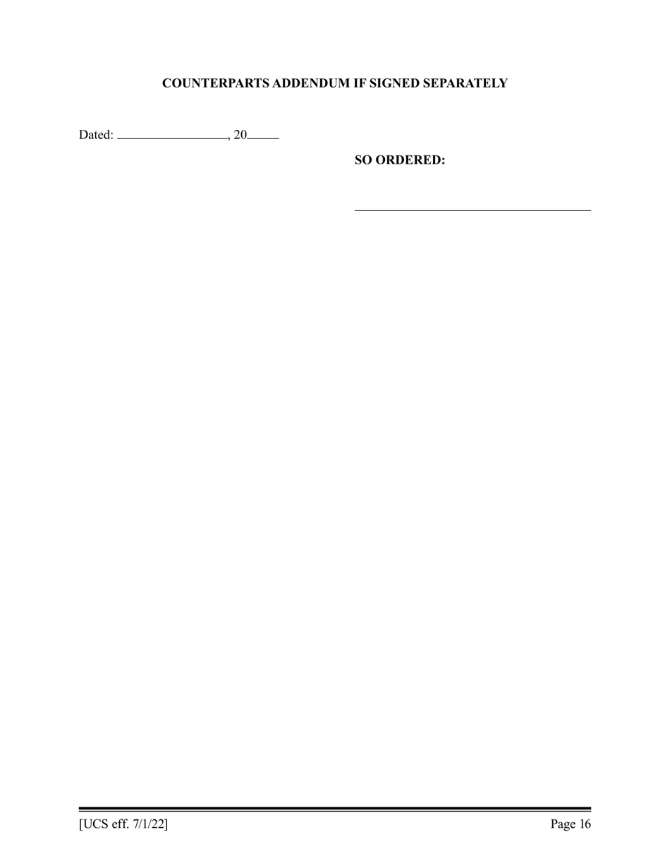 Preliminary Conference Stipulation / Order Contested Matrimonial - New York, Page 16