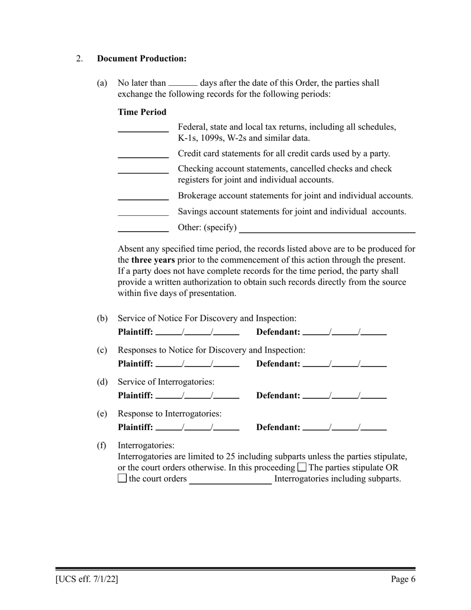 Preliminary Conference Stipulation / Order Contested Matrimonial - New York, Page 6