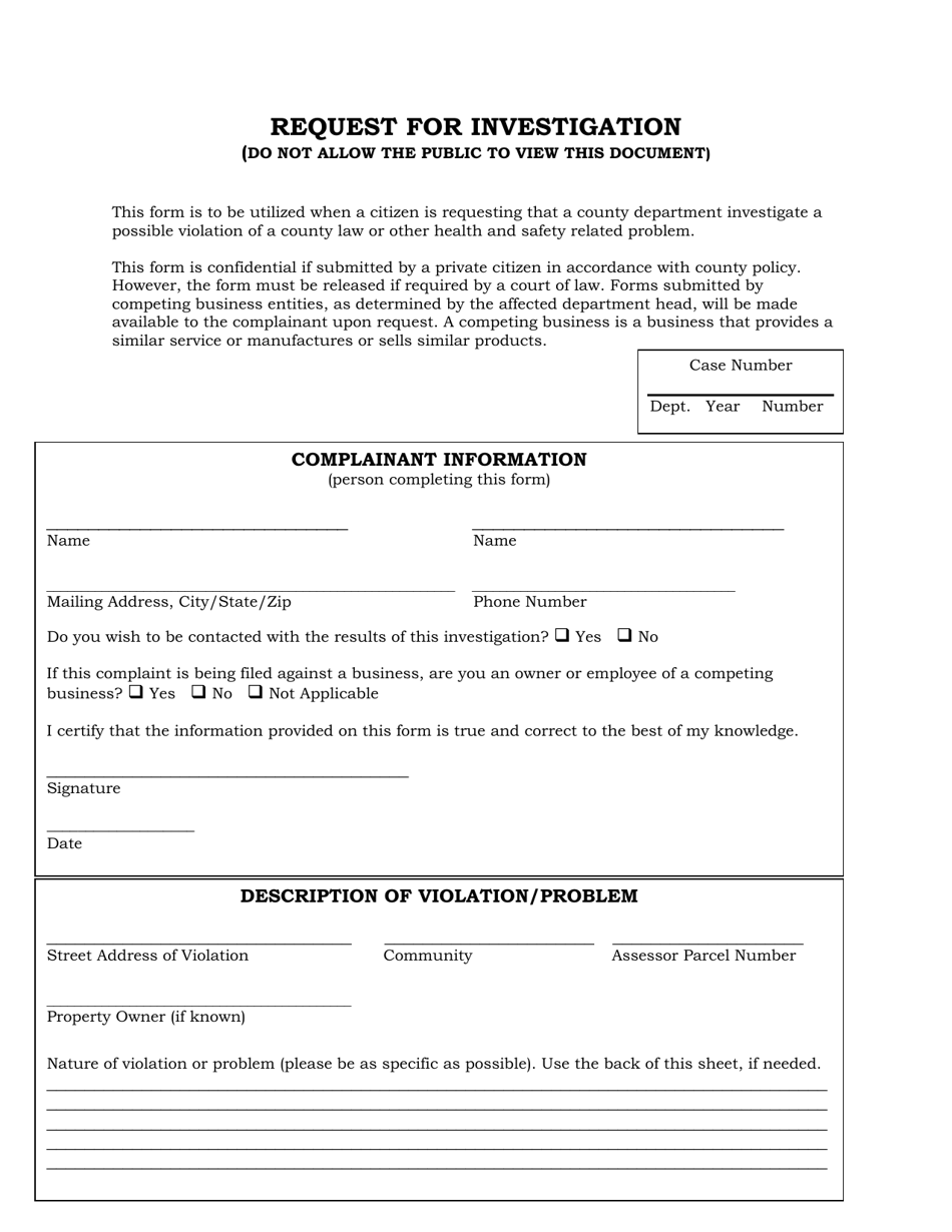 Request for Investigation - Mono County, California, Page 4