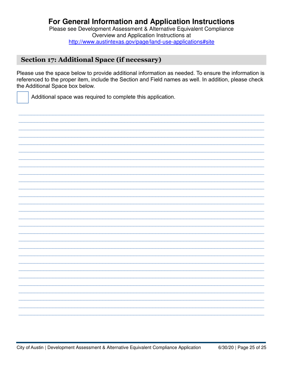 Development Assessment  Alternative Equivalent Compliance Application - City of Austin, Texas, Page 25