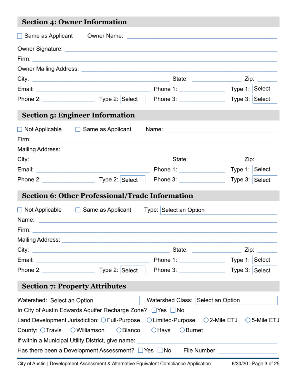 Development Assessment  Alternative Equivalent Compliance Application - City of Austin, Texas, Page 3